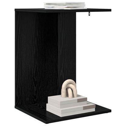 Side Table Black Oak 45 x 40 x 62.5 cm Engineered Wood