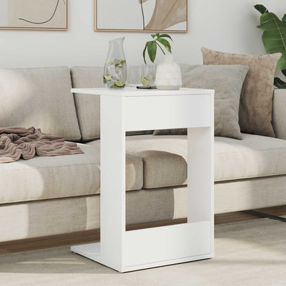 Side Table White 40 x 38 x 62.5 cm Engineered Wood