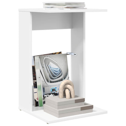 Side Table White 40 x 38 x 62.5 cm Engineered Wood