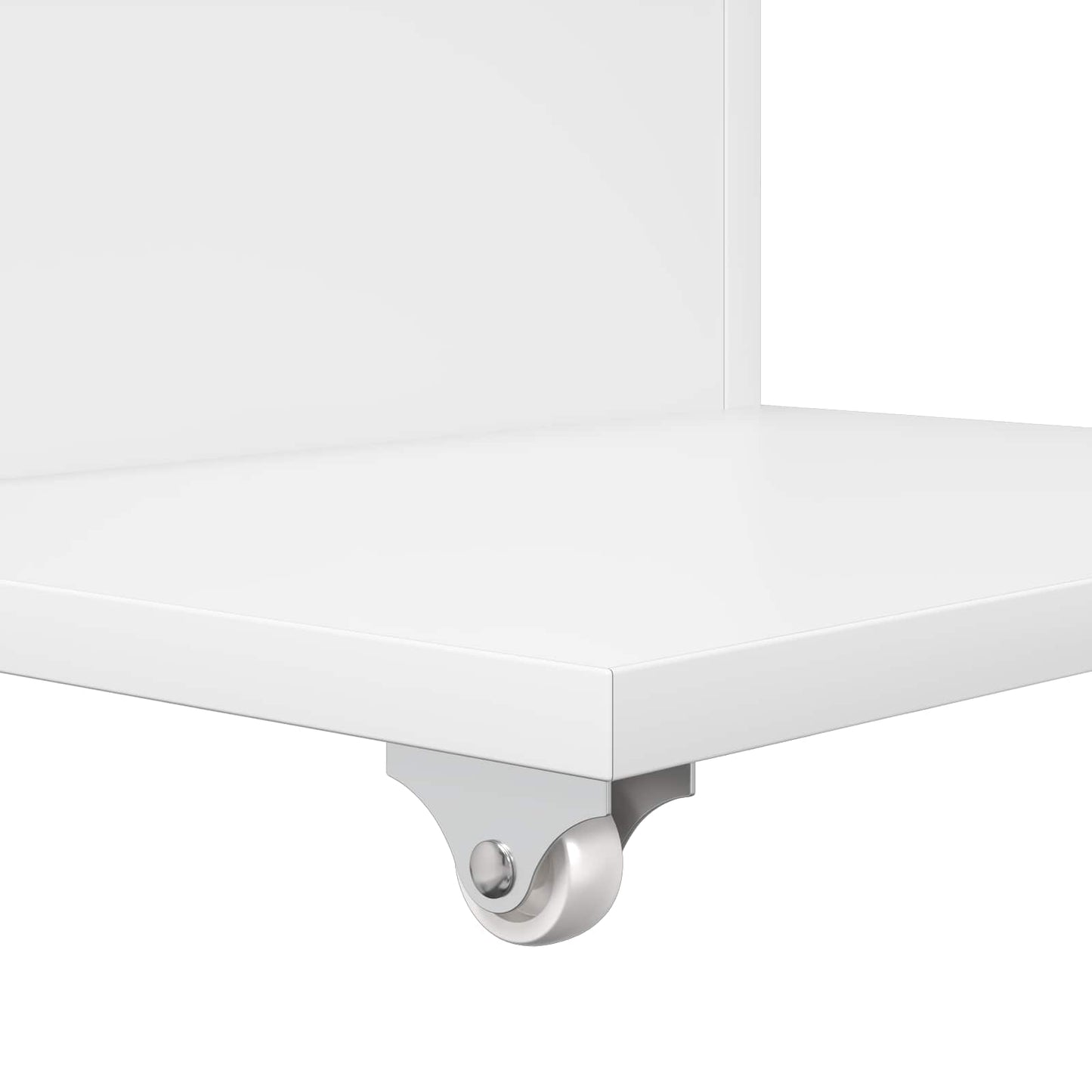 Side Table with Wheel White 40 x 35 x 60 cm Engineered Wood