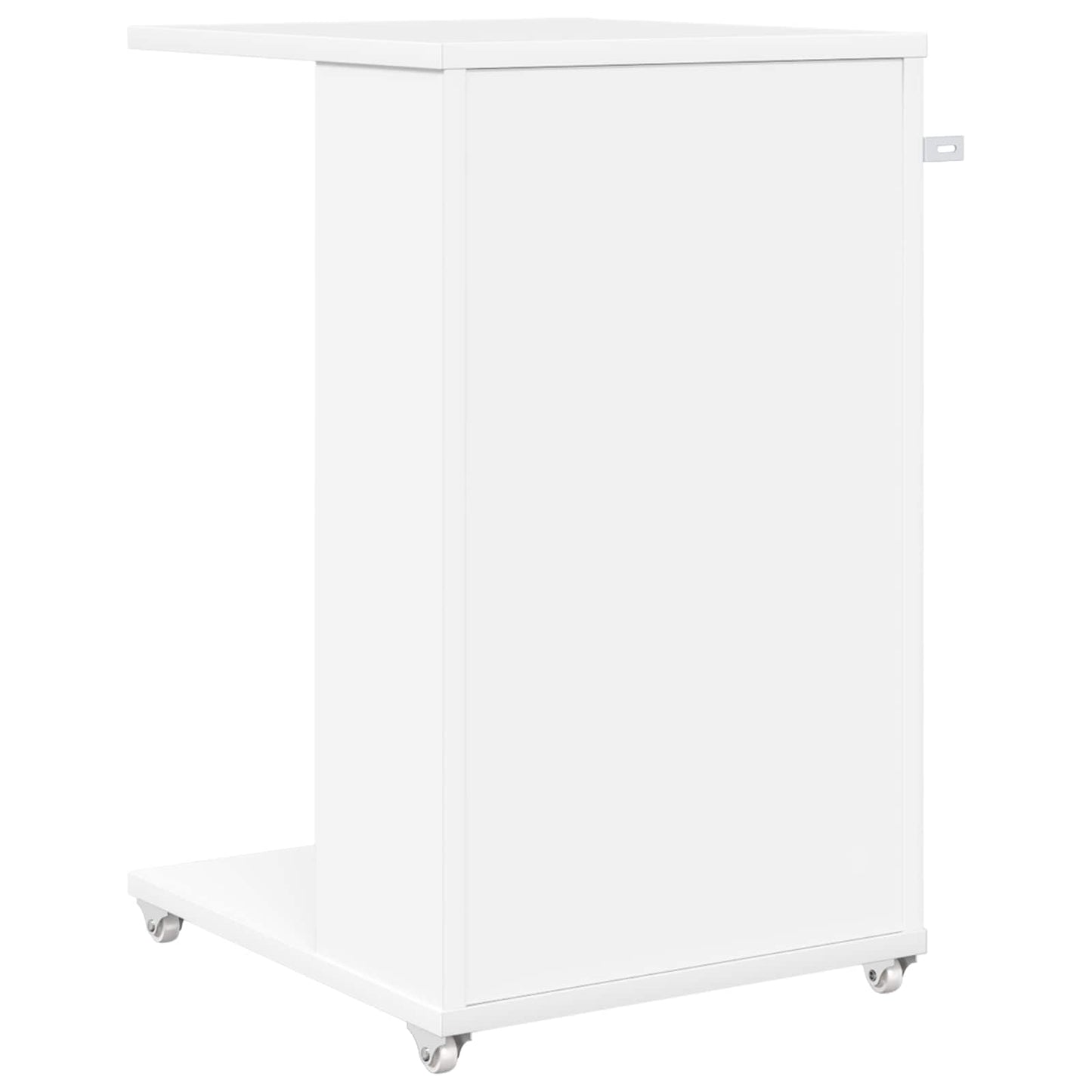 Side Table with Wheel White 40 x 35 x 60 cm Engineered Wood