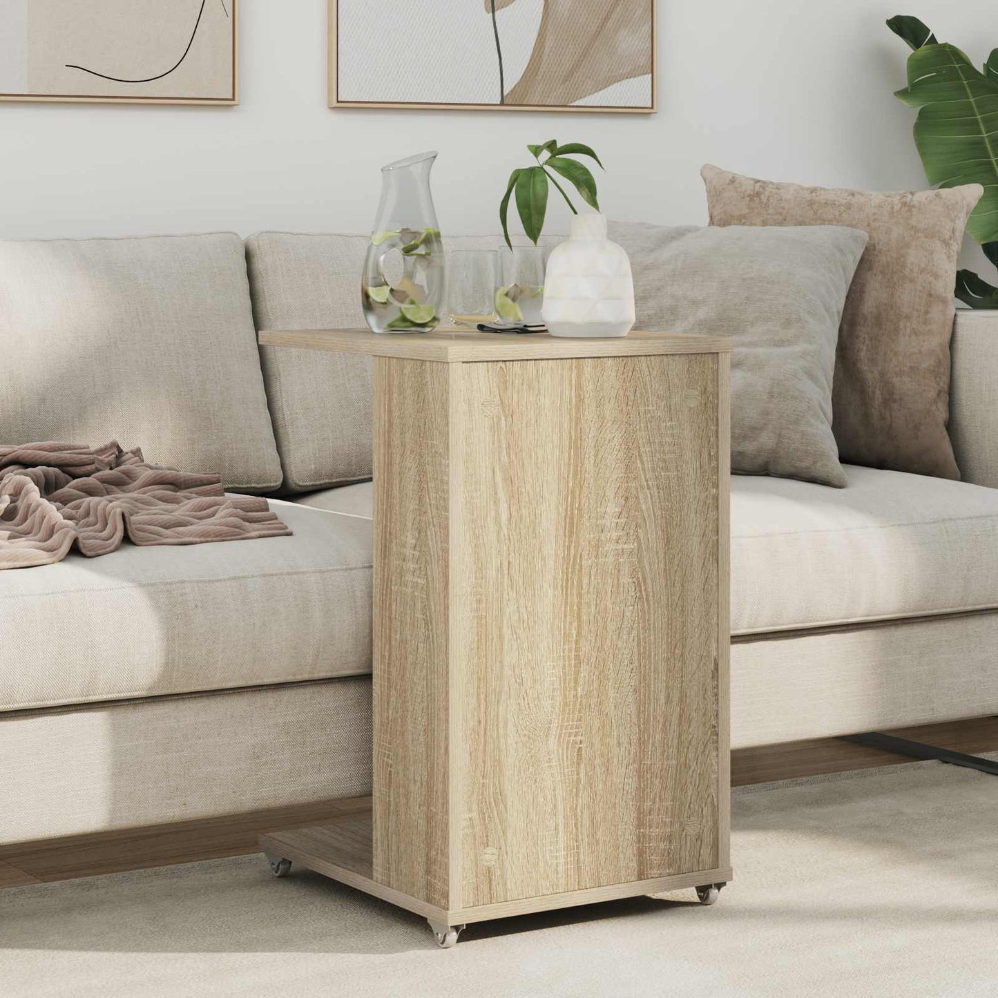 Side Table Sonoma Oak 40 x 35 x 60 cm Engineered Wood