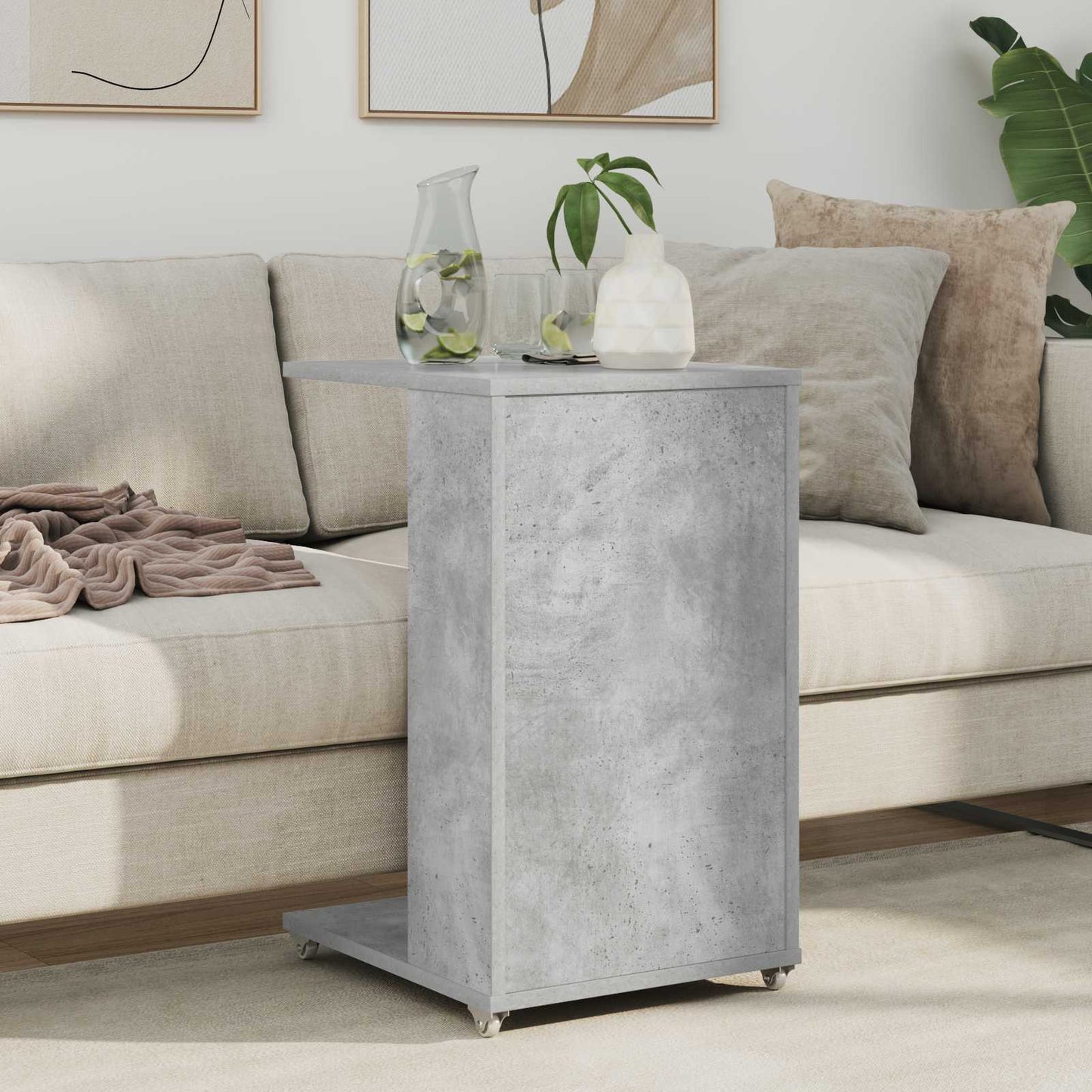 Side Table Concrete Grey 40 x 35 x 60 cm Engineered Wood