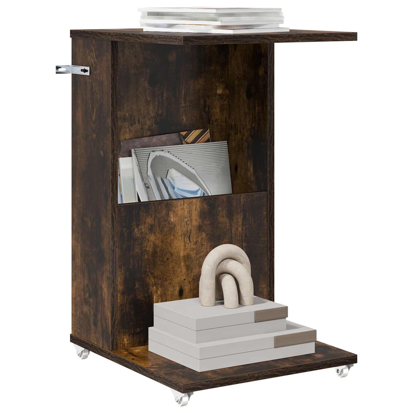 Side Table Smoked Oak 40 x 35 x 60 cm Engineered Wood