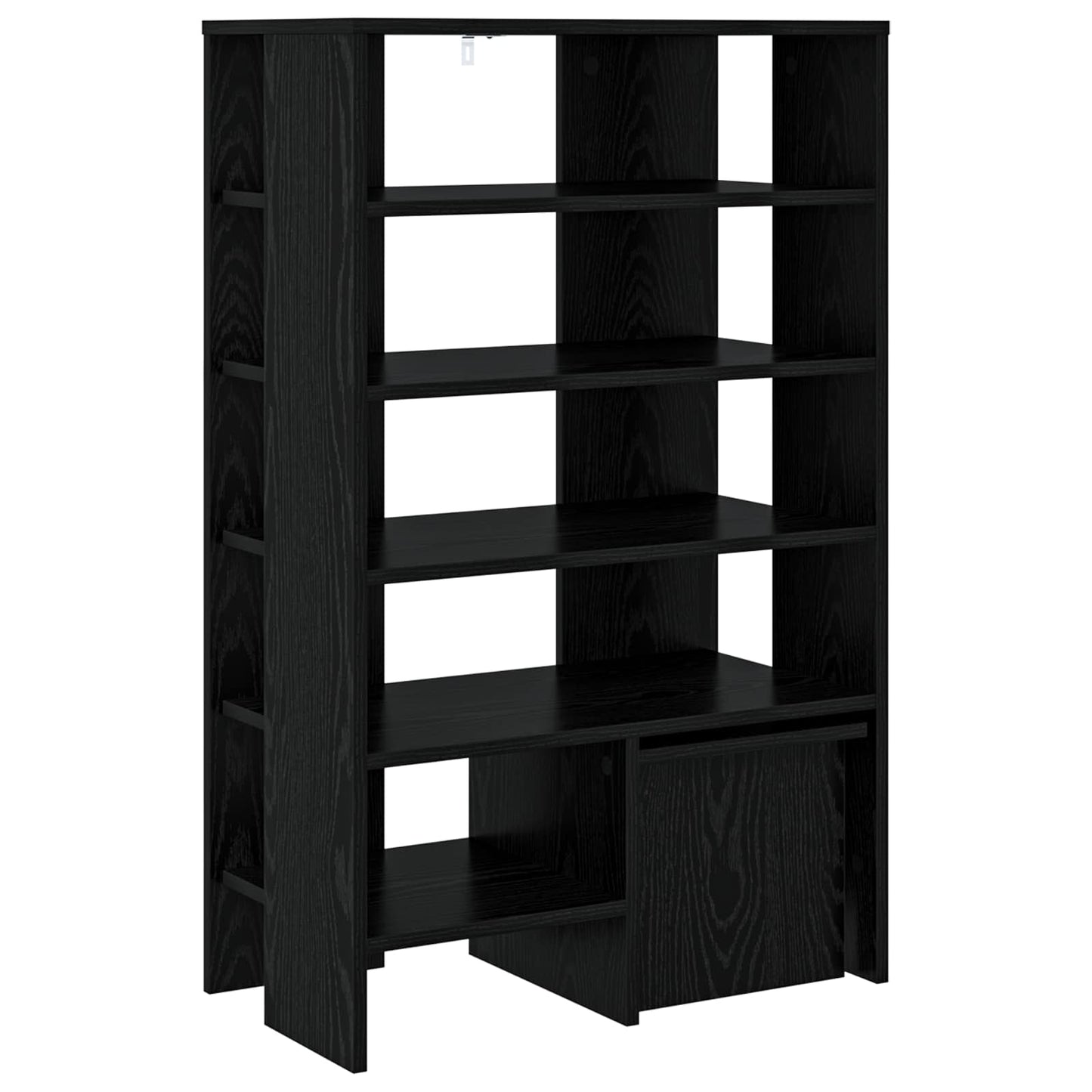 Shoe Cabinet with Shelf 2 pcs Black Oak Engineered Wood