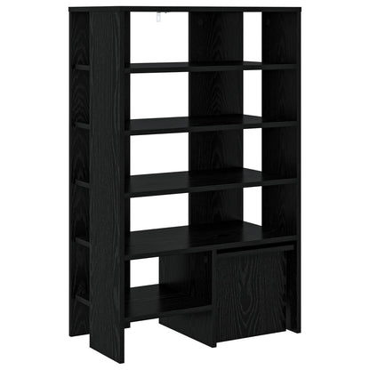Shoe Cabinet with Shelf 2 pcs Black Oak Engineered Wood
