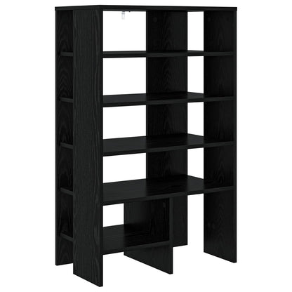 Shoe Cabinet with Shelf 2 pcs Black Oak Engineered Wood