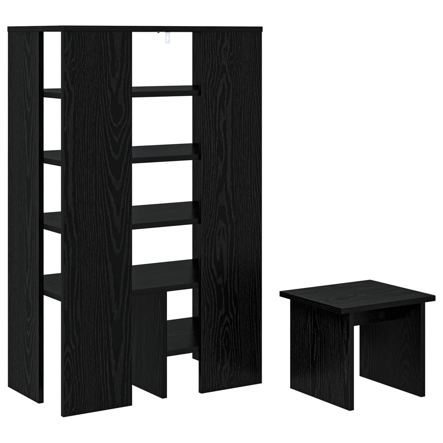 Shoe Cabinet with Shelf 2 pcs Black Oak Engineered Wood