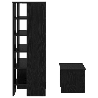 Shoe Cabinet with Shelf 2 pcs Black Oak Engineered Wood