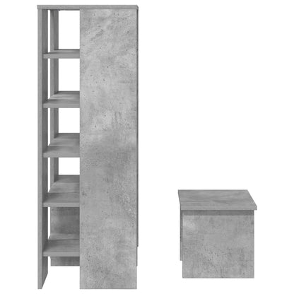 Shoe Cabinet with Shelf 2 pcs Concrete Grey Engineered Wood