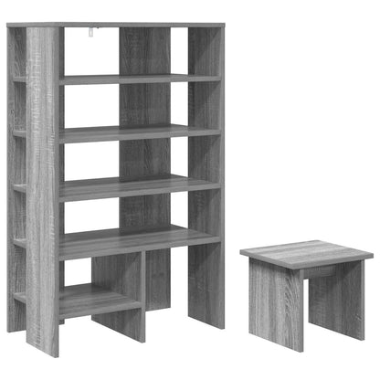Shoe Cabinet with Shelf 2 pcs Grey Sonoma Engineered Wood