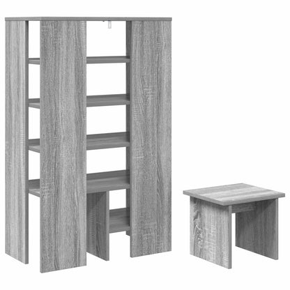 Shoe Cabinet with Shelf 2 pcs Grey Sonoma Engineered Wood
