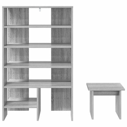 Shoe Cabinet with Shelf 2 pcs Grey Sonoma Engineered Wood