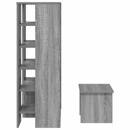 Shoe Cabinet with Shelf 2 pcs Grey Sonoma Engineered Wood