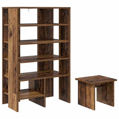 Shoe Cabinet with Shelf 2 pcs Old Wood Engineered Wood