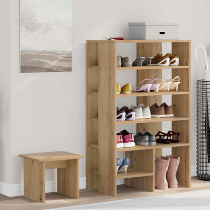 Shoe Cabinet with Shelf 2 pcs Artisan Oak Engineered Wood