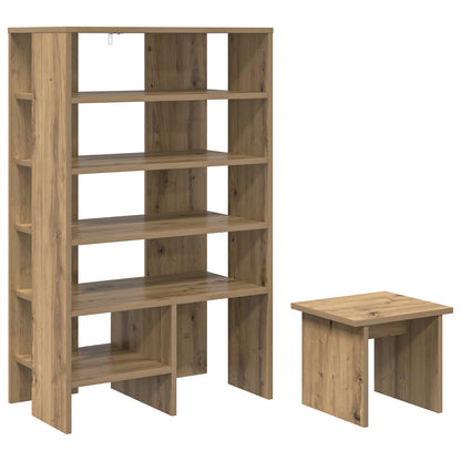 Shoe Cabinet with Shelf 2 pcs Artisan Oak Engineered Wood
