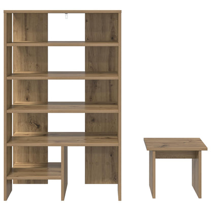 Shoe Cabinet with Shelf 2 pcs Artisan Oak Engineered Wood