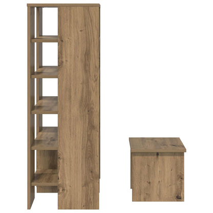 Shoe Cabinet with Shelf 2 pcs Artisan Oak Engineered Wood