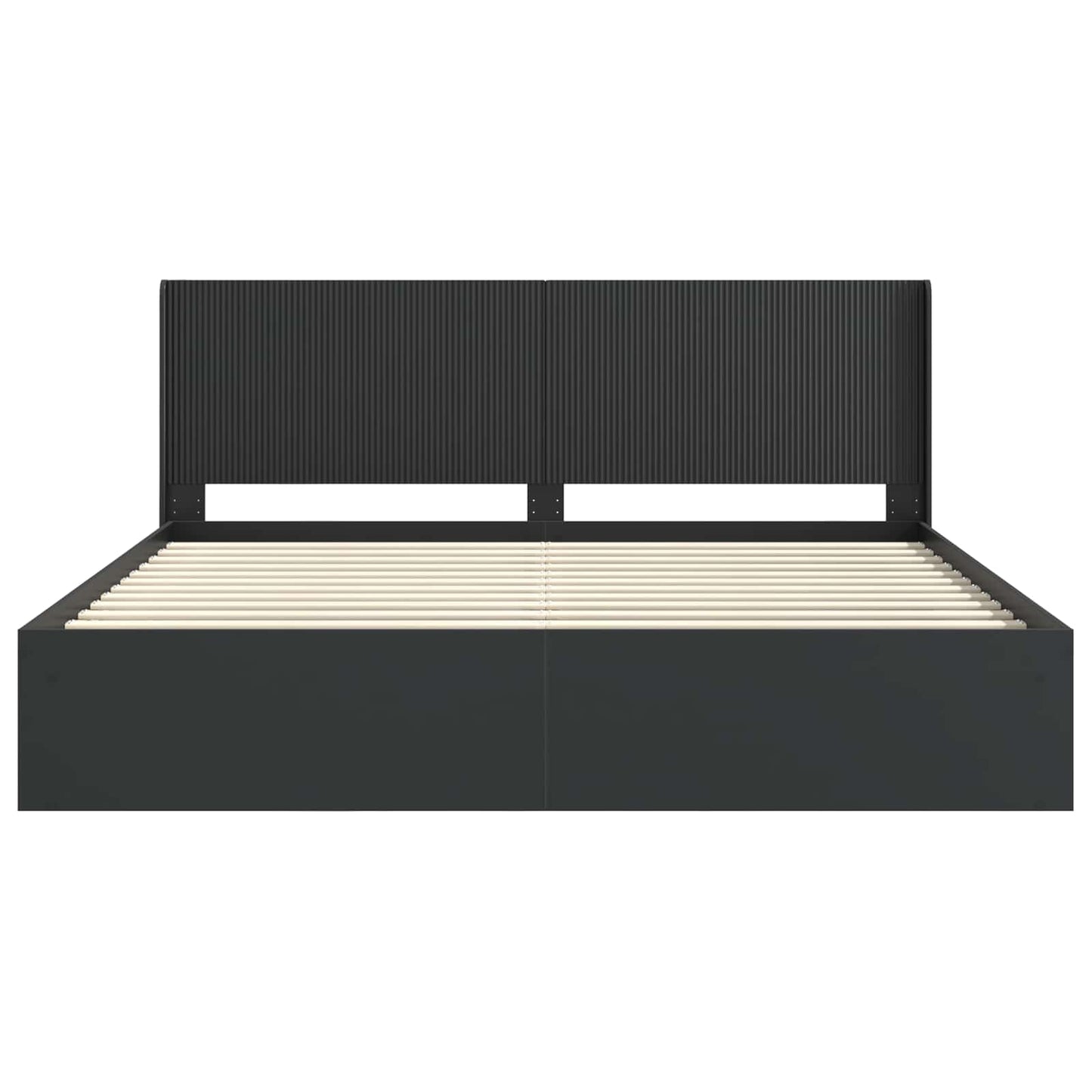 Bed Frame with Storage and Headboard Black 180 x 200 cm