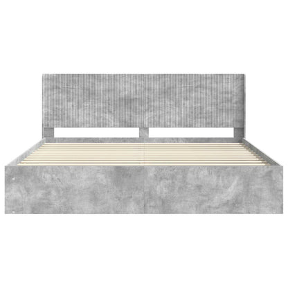 Bed Frame with Storage and Headboard Concrete Grey 180 x 200 cm