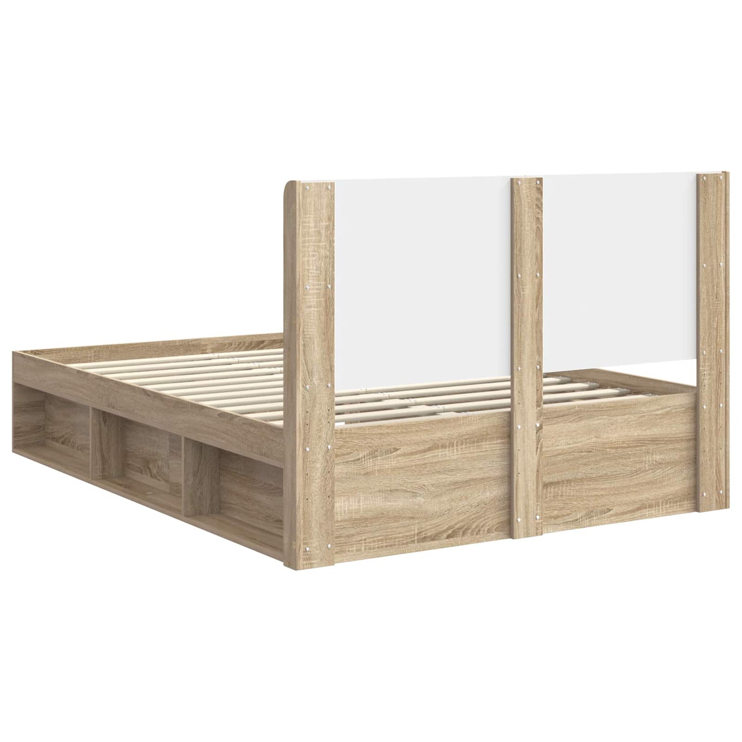 Bed Frame with Storage and Headboard Sonoma Oak 150 x 200 cm