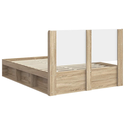 Bed Frame with Storage and Headboard Sonoma Oak 150 x 200 cm