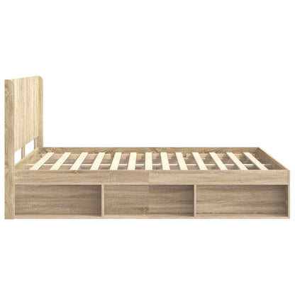 Bed Frame with Storage and Headboard Sonoma Oak 150 x 200 cm