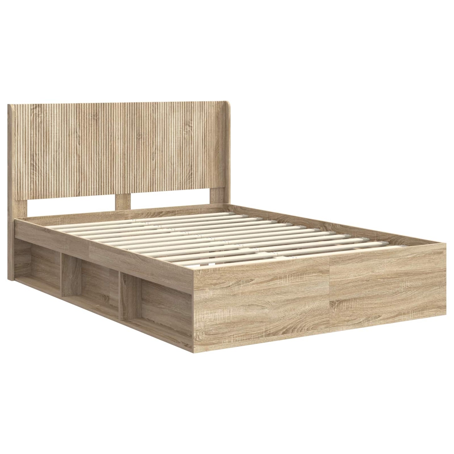 Bed Frame with Storage and Headboard 3 pcs Engineered Wood