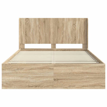 Bed Frame with Storage and Headboard 3 pcs Engineered Wood