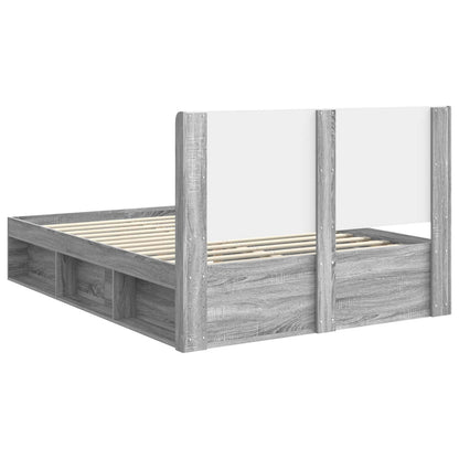 Bed Frame with Storage and Headboard Grey Sonoma 120 x 200 cm