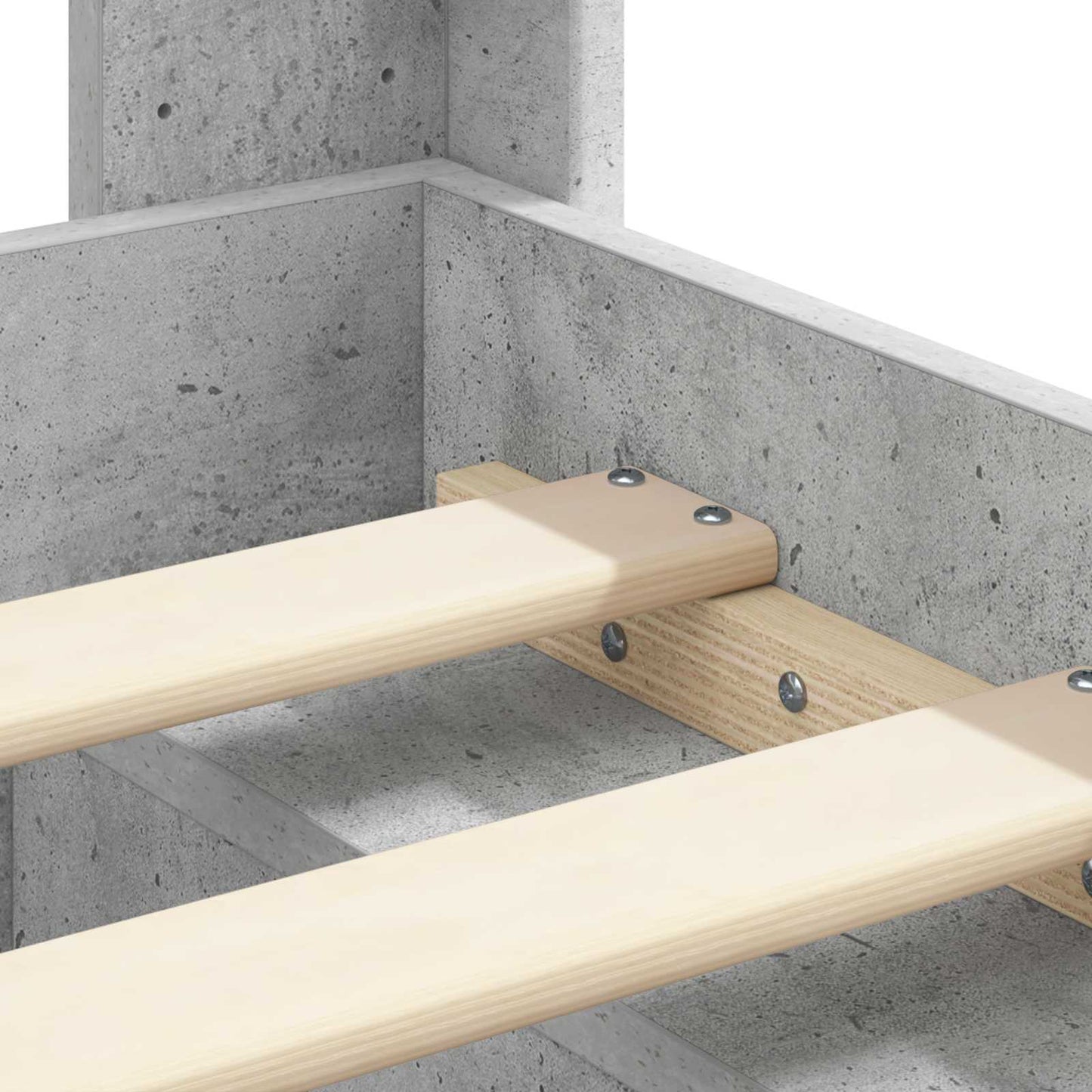 Bed Frame with Storage and Headboard Concrete Grey 120 x 190 cm