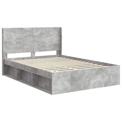 Bed Frame with Storage and Headboard Concrete Grey 120 x 190 cm