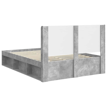 Bed Frame with Storage and Headboard Concrete Grey 120 x 190 cm