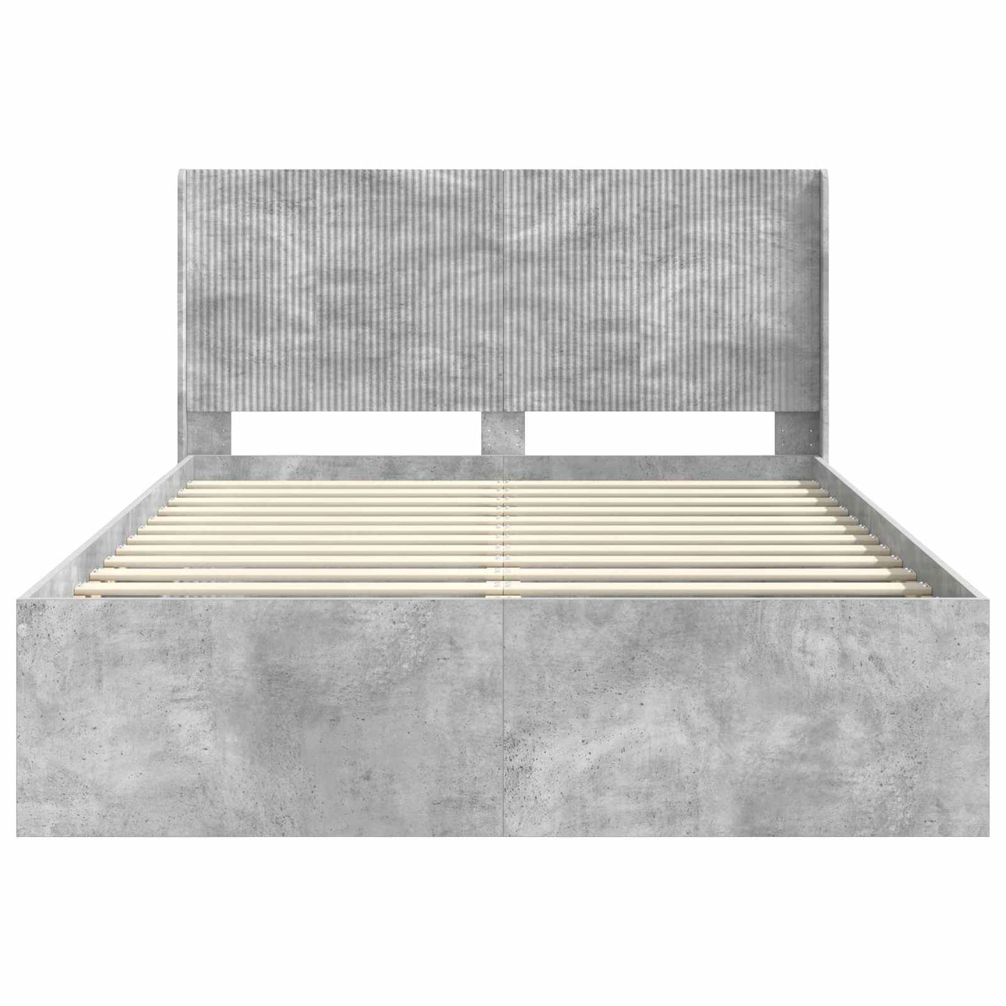 Bed Frame with Storage and Headboard Concrete Grey 120 x 190 cm