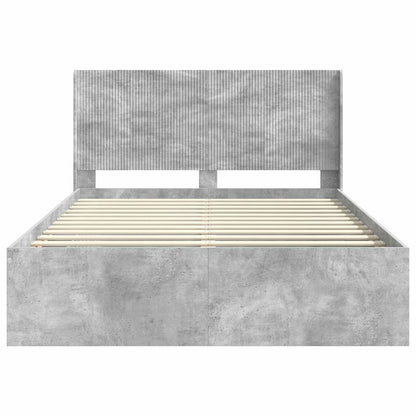 Bed Frame with Storage and Headboard Concrete Grey 120 x 190 cm