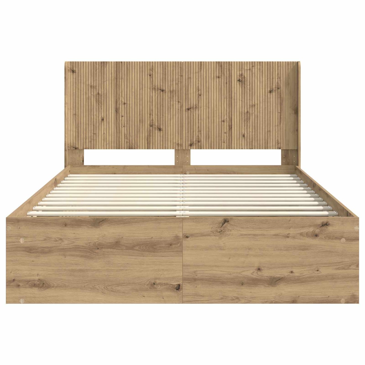 Bed Frame with Storage and Headboard Artisan Oak 120 x 190 cm