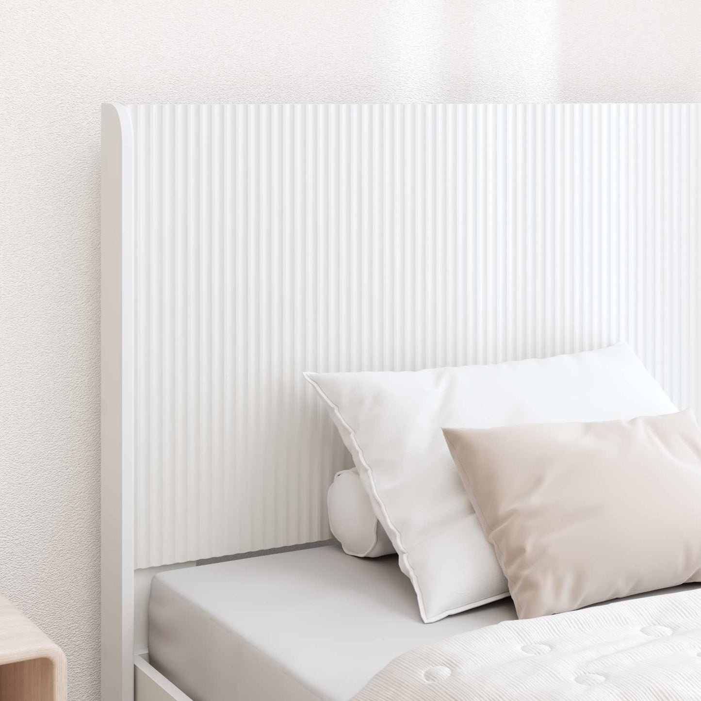 Bed Frame with Storage and Headboard White 100 x 200 cm