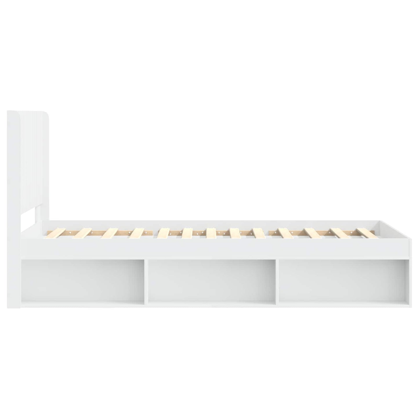 Bed Frame with Storage and Headboard White 100 x 200 cm