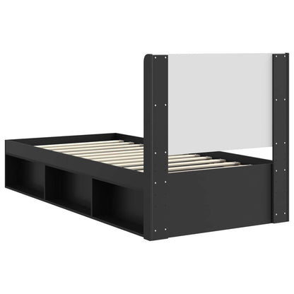 Bed Frame with Storage and Headboard Black 100 x 200 cm