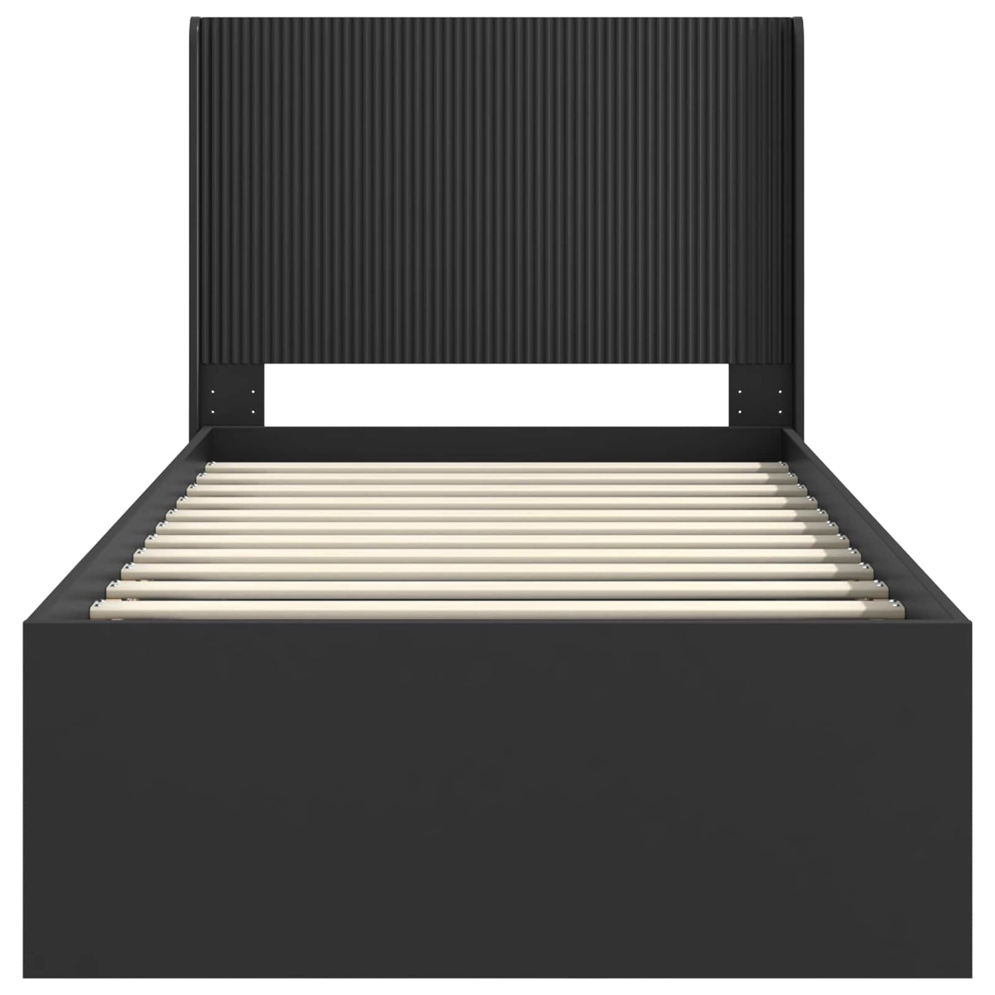 Bed Frame with Storage and Headboard Black 100 x 200 cm