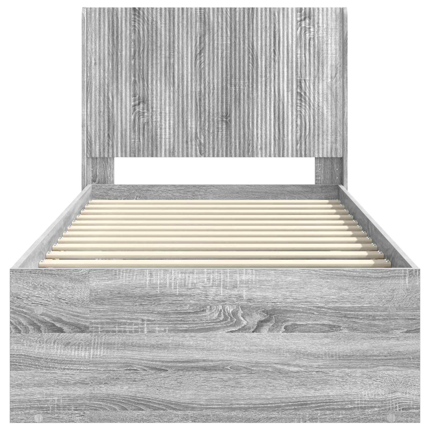 Bed Frame with Storage and Headboard Grey Sonoma 100 x 200 cm
