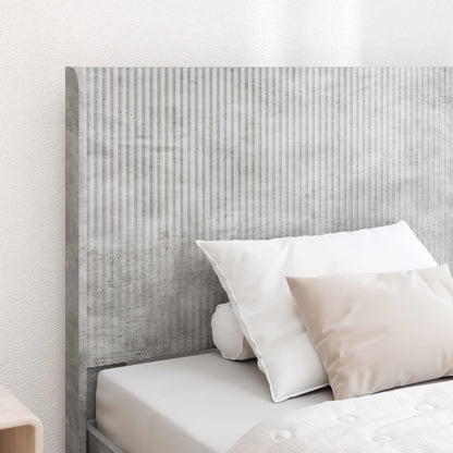 Bed Frame with Storage and Headboard Concrete Grey 90 x 200 cm