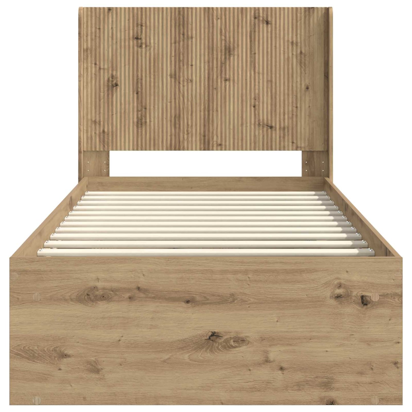 Bed Frame with Storage and Headboard Artisan Oak 90 x 200 cm