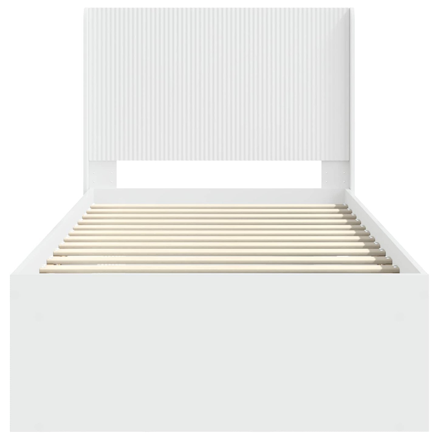 Bed Frame with Storage and Headboard White 90 x 190 cm