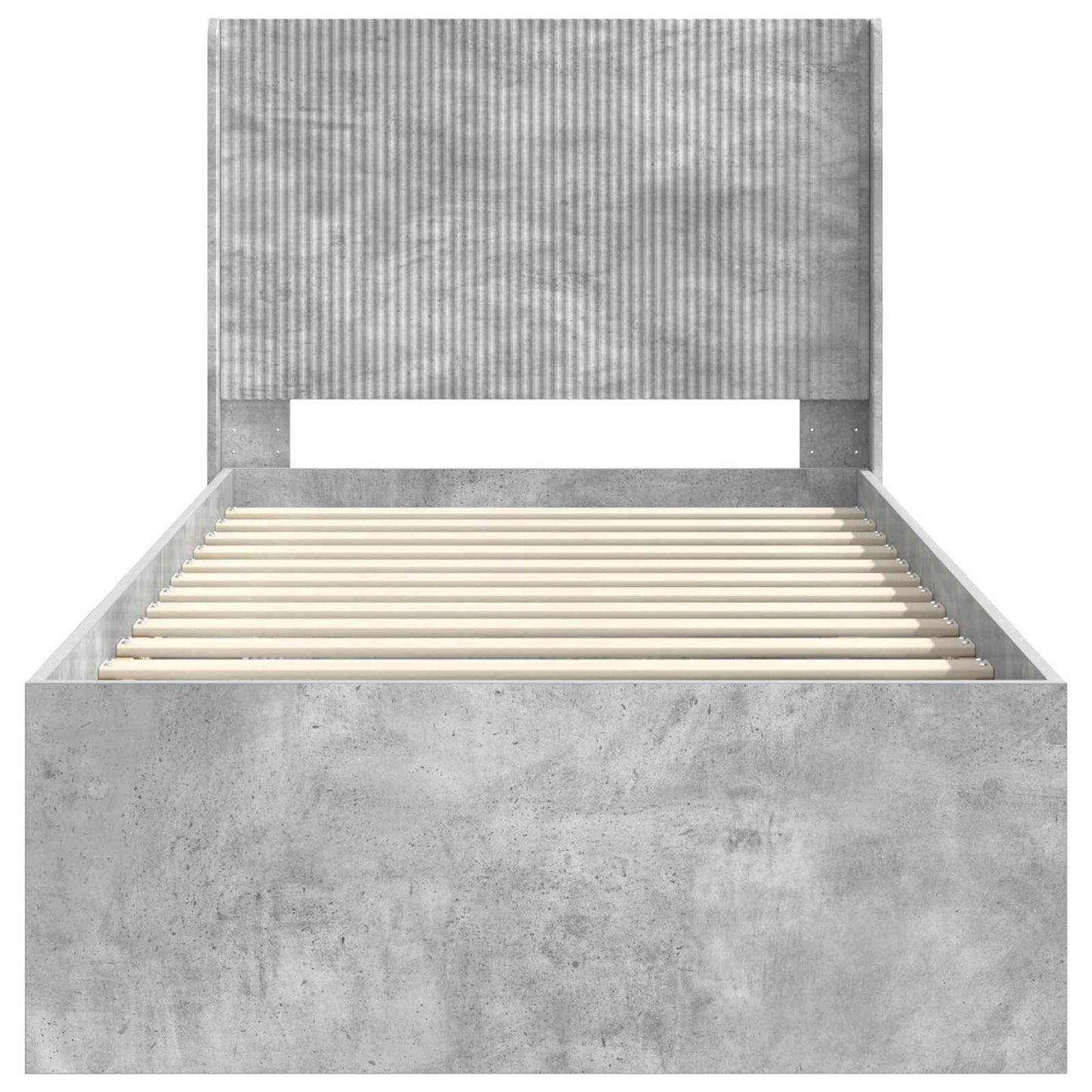 Bed Frame with Storage and Headboard Concrete Grey 90 x 190 cm
