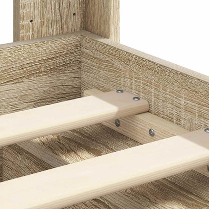 Bed Frame with Storage and Headboard Sonoma Oak 75 x 190 cm