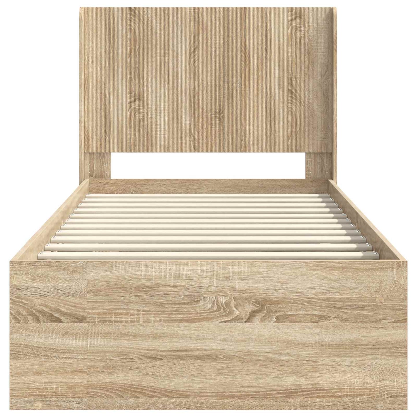 Bed Frame with Storage and Headboard Sonoma Oak 75 x 190 cm