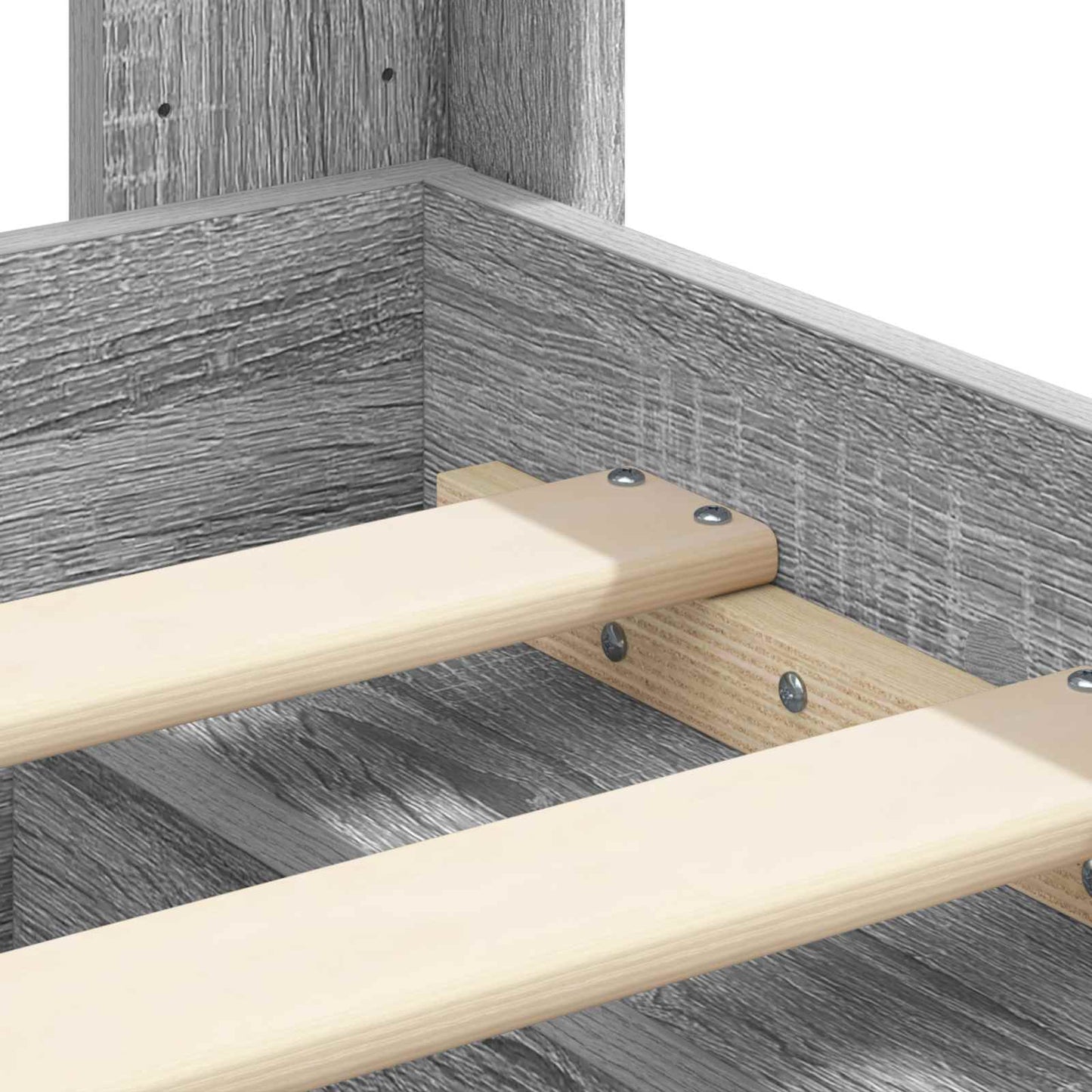 Bed Frame with Storage and Headboard Grey Sonoma 75 x 190 cm