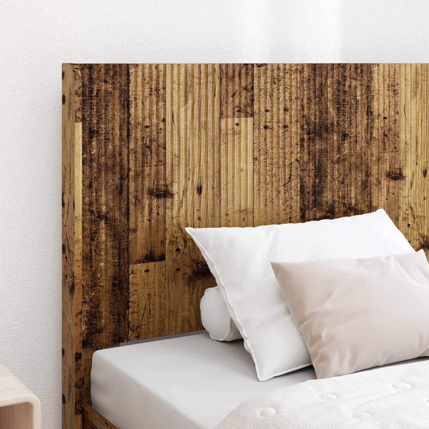 Bed Frame with Storage and Headboard Old Wood 75 x 190 cm